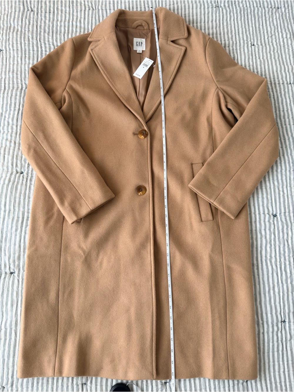 NWT GAP Camel Tailored Coat – Size Medium - Picture 12 of 12